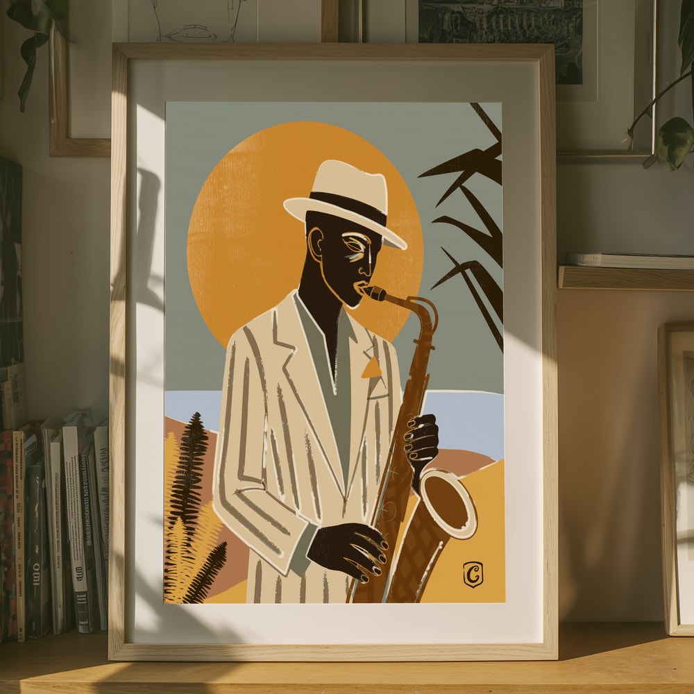 Cool Jazz Solnedgang Plakat