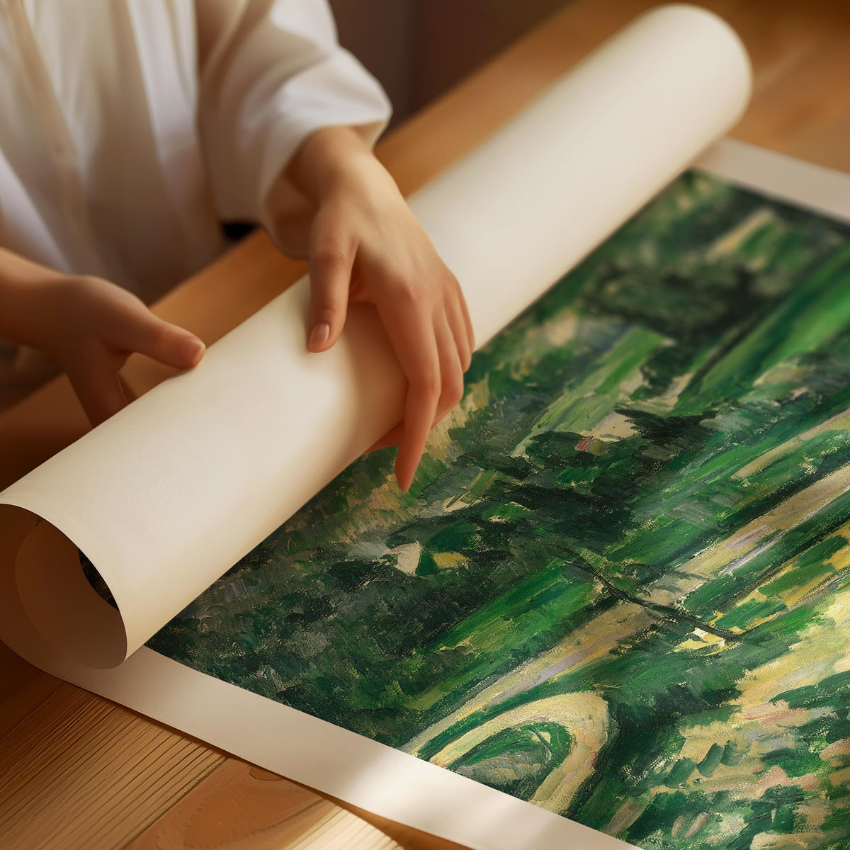 Paul Cézanne "Træet ved svinget" Plakat