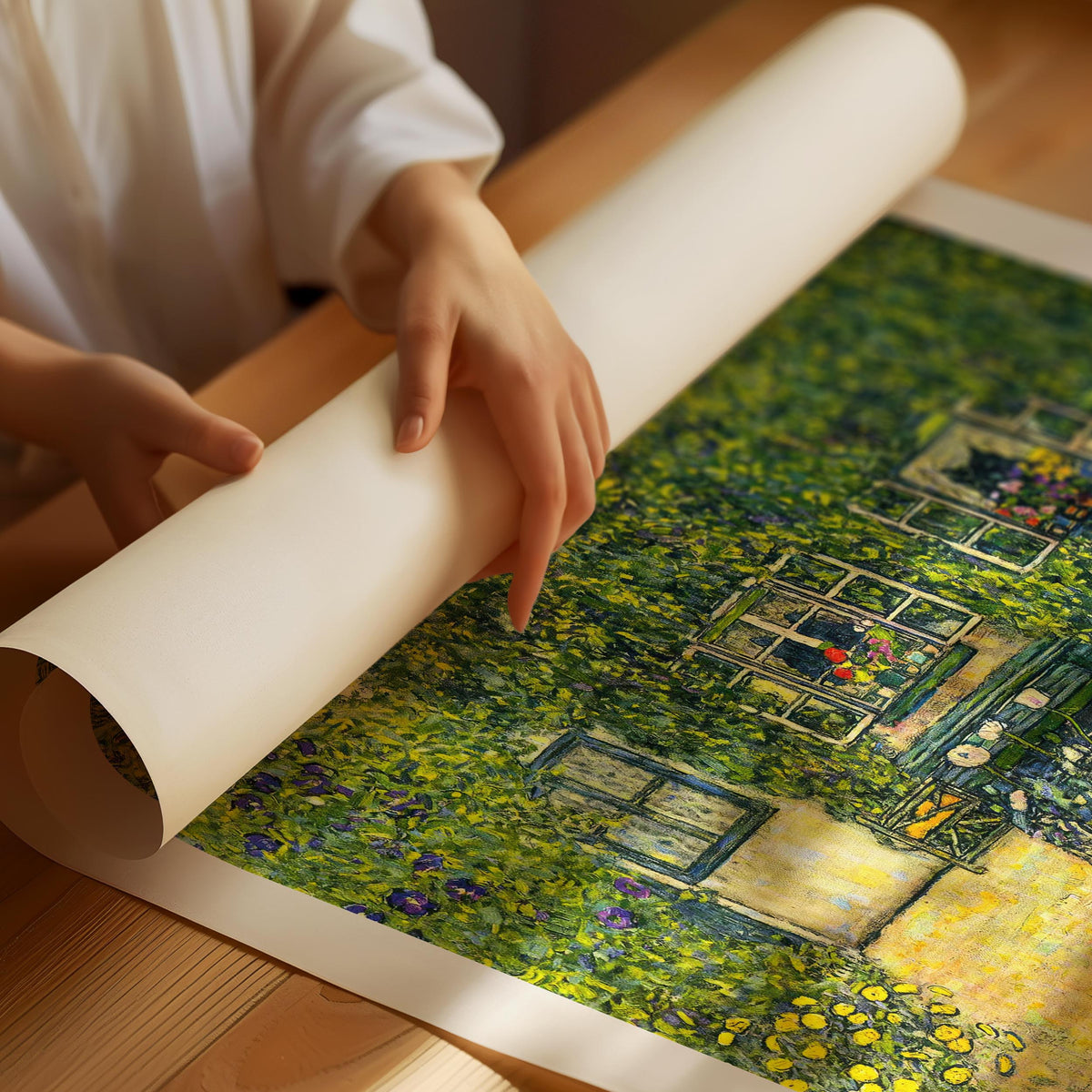 Gustav Klimt House of Guardaboschi poster with green ivy house and garden