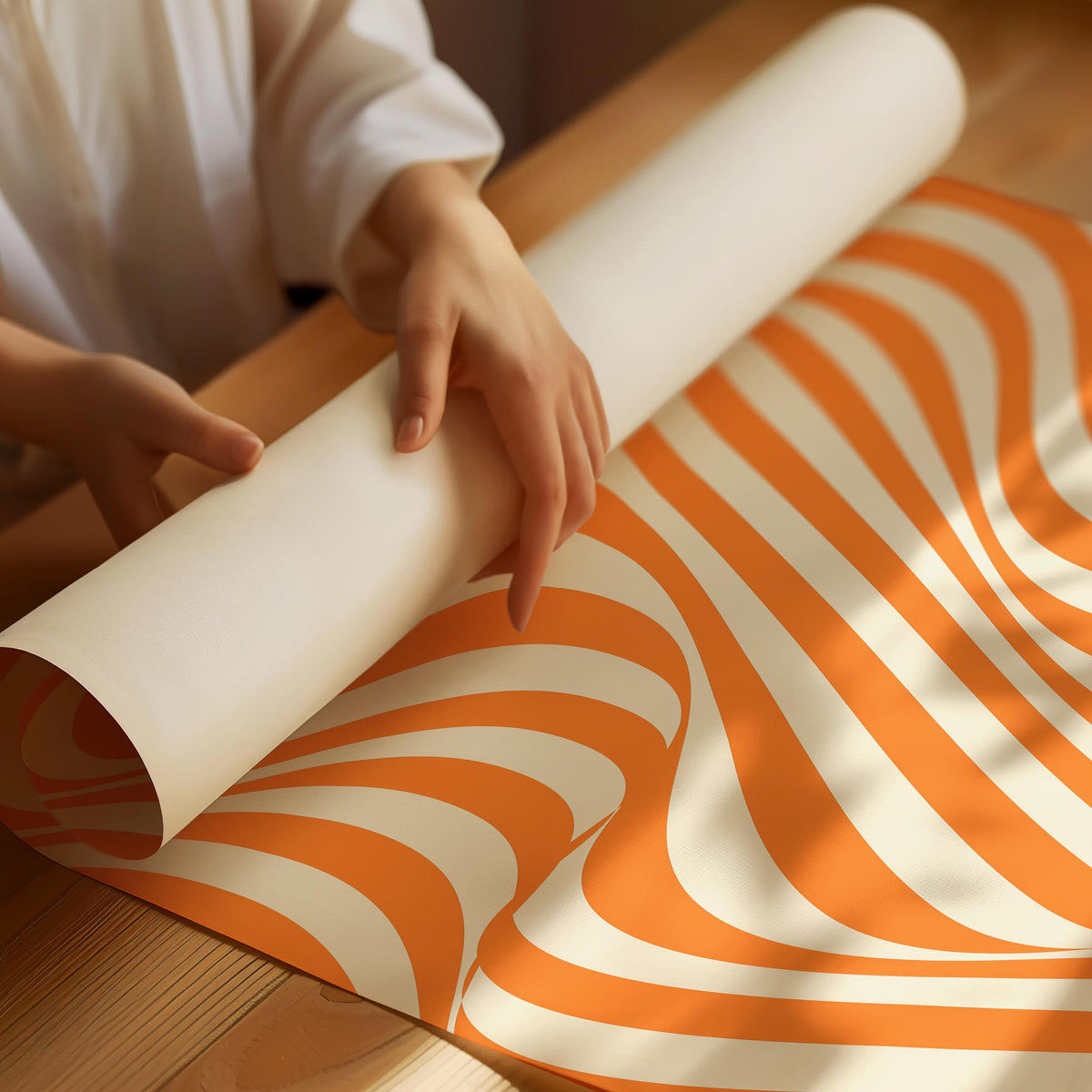 Bauhaus Orange Flow Lines Plakat