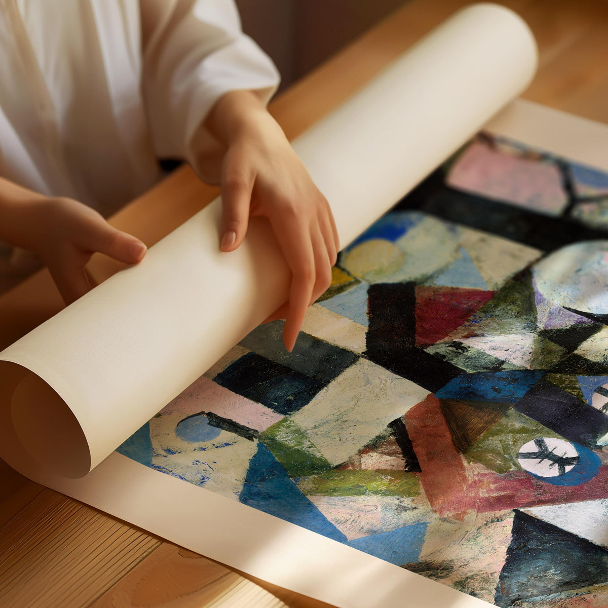 Paul Klee Komposition Plakat – Gul halvmåne abstrakt