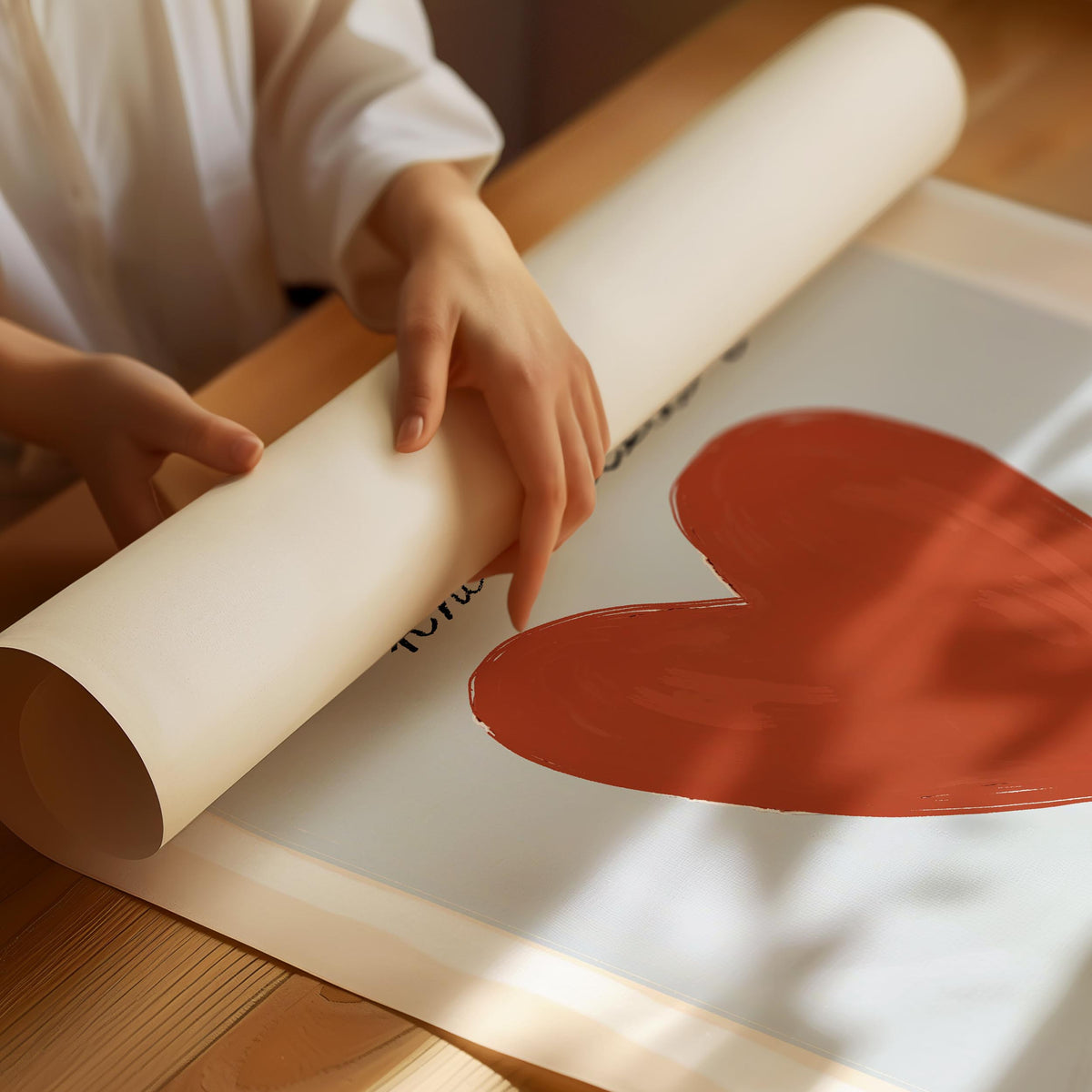 Poster with a red heart