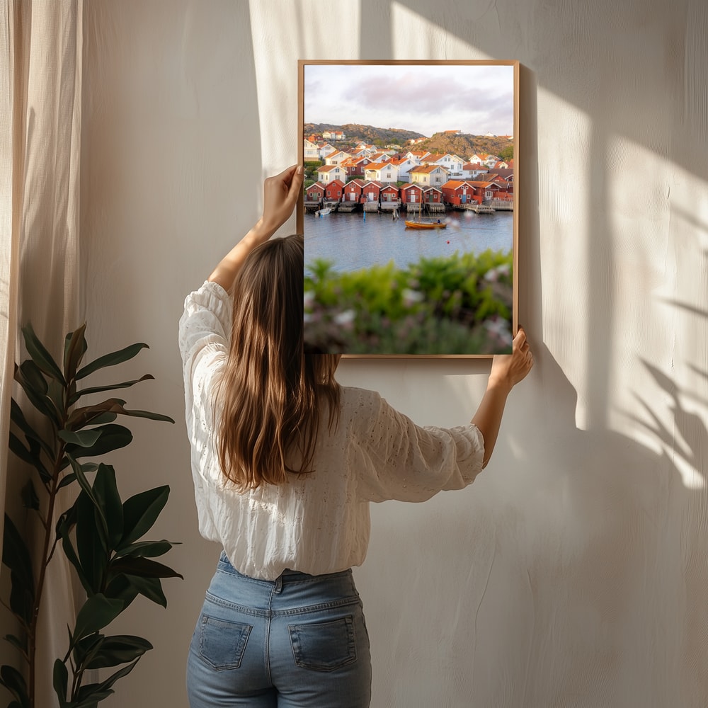 Nordic Coastal Village Poster