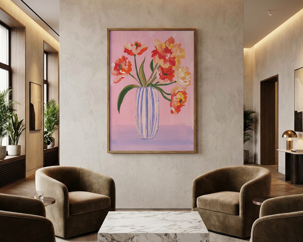 Vibrant Tulip Vase Poster