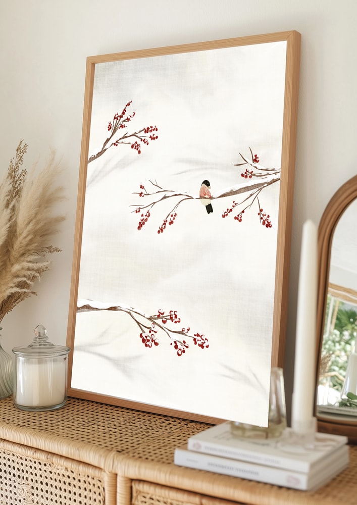 Winter Bird With Berries Poster