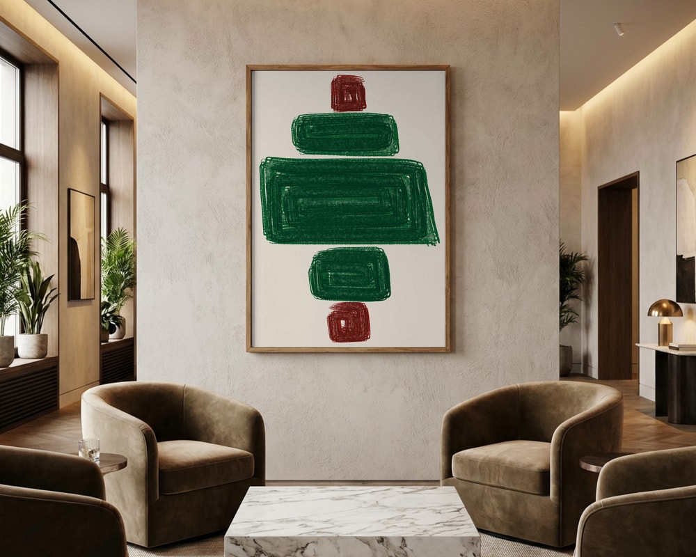 Plakat med abstrakte stablede blokke