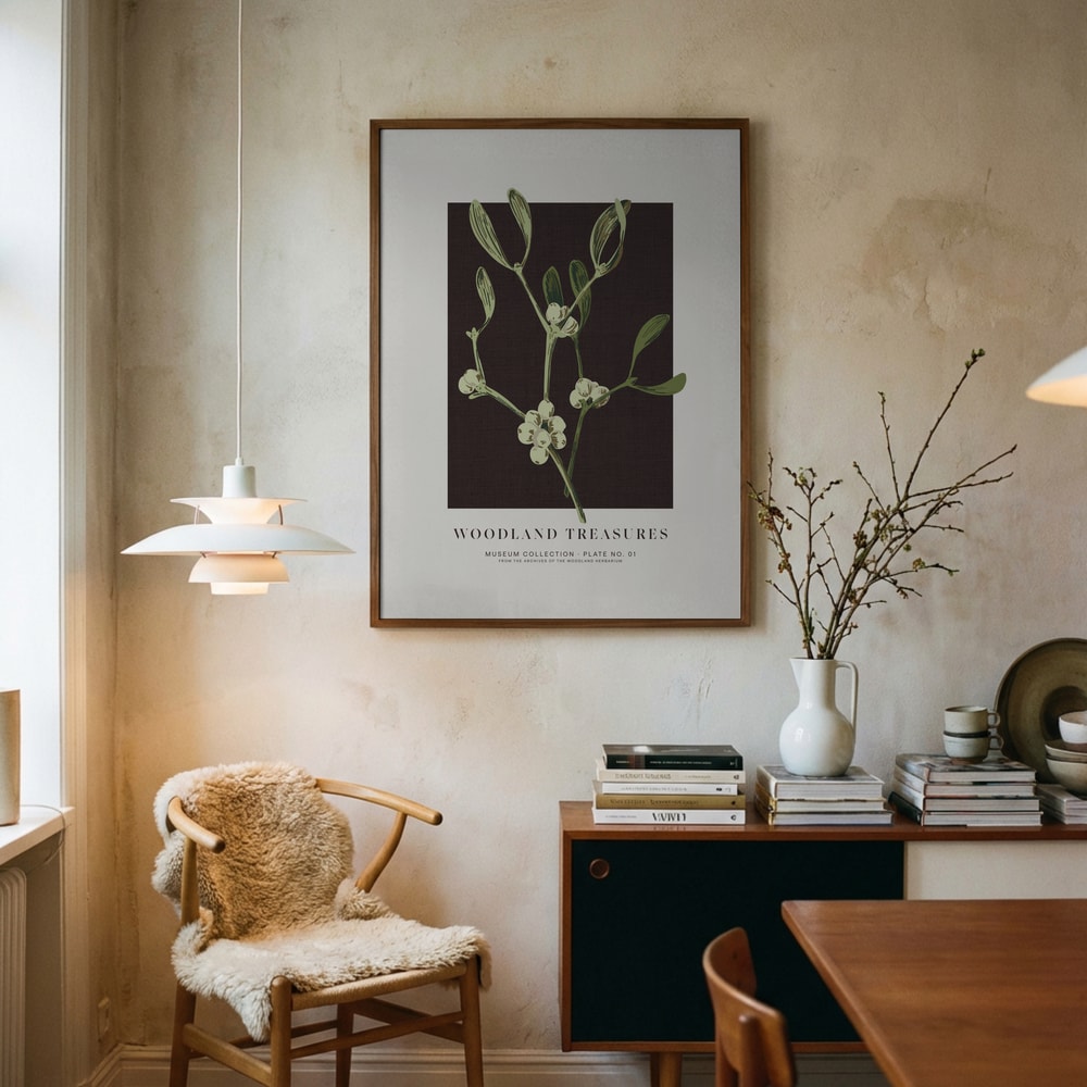 Woodland Mistletoe Study Poster