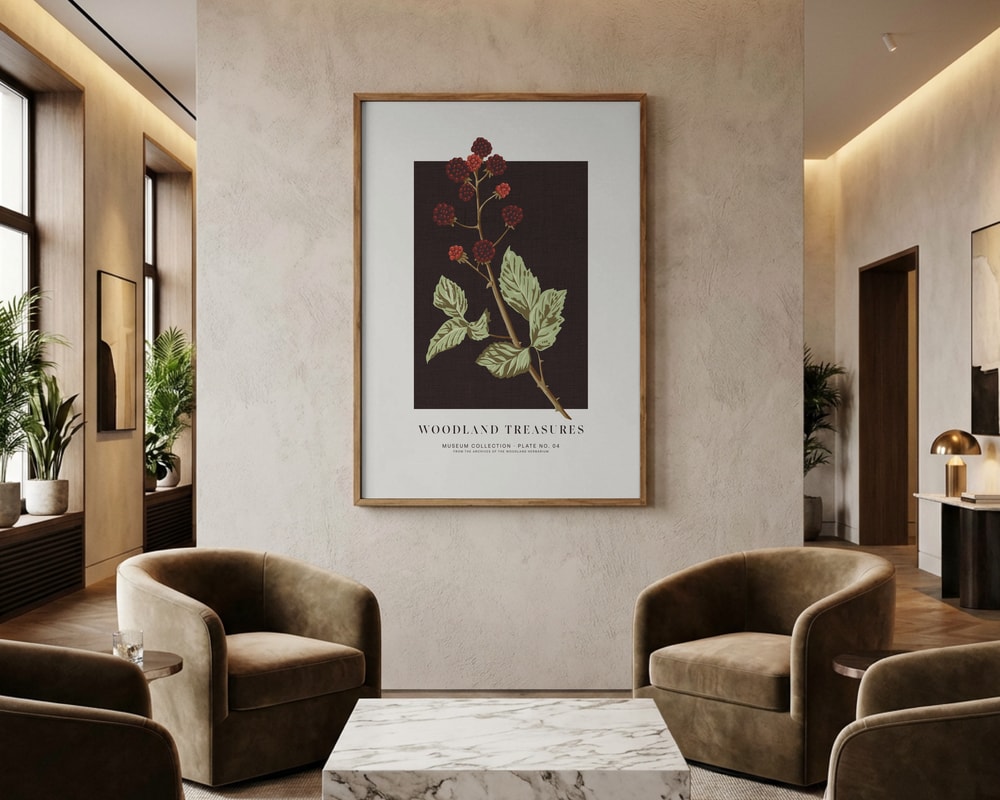 Woodland Blackberries Botanical Poster