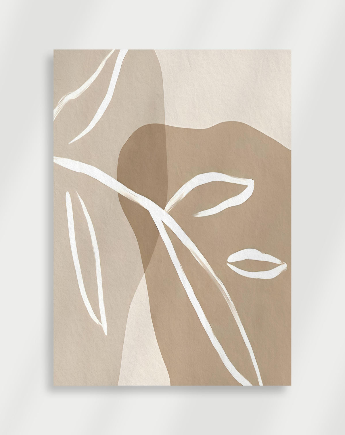 Boho abstrakt hvid plakat