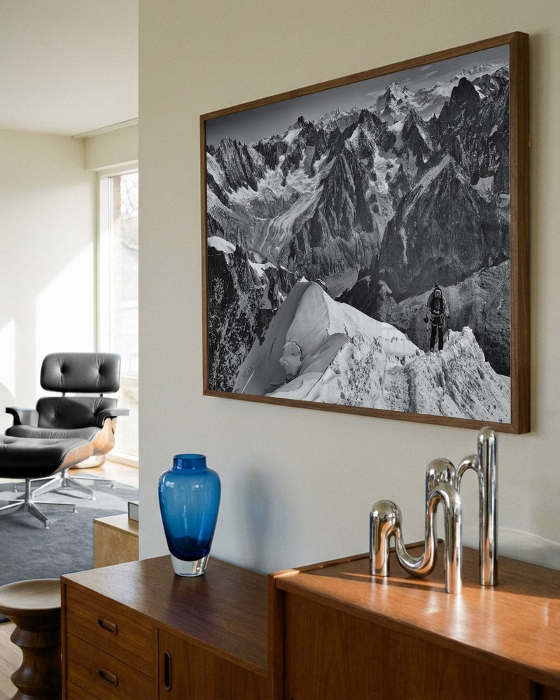 Plakat med alpetop-udsigt