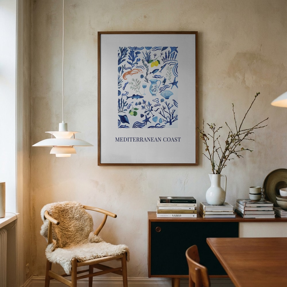 Plakat med Middelhavets kystnære gaver