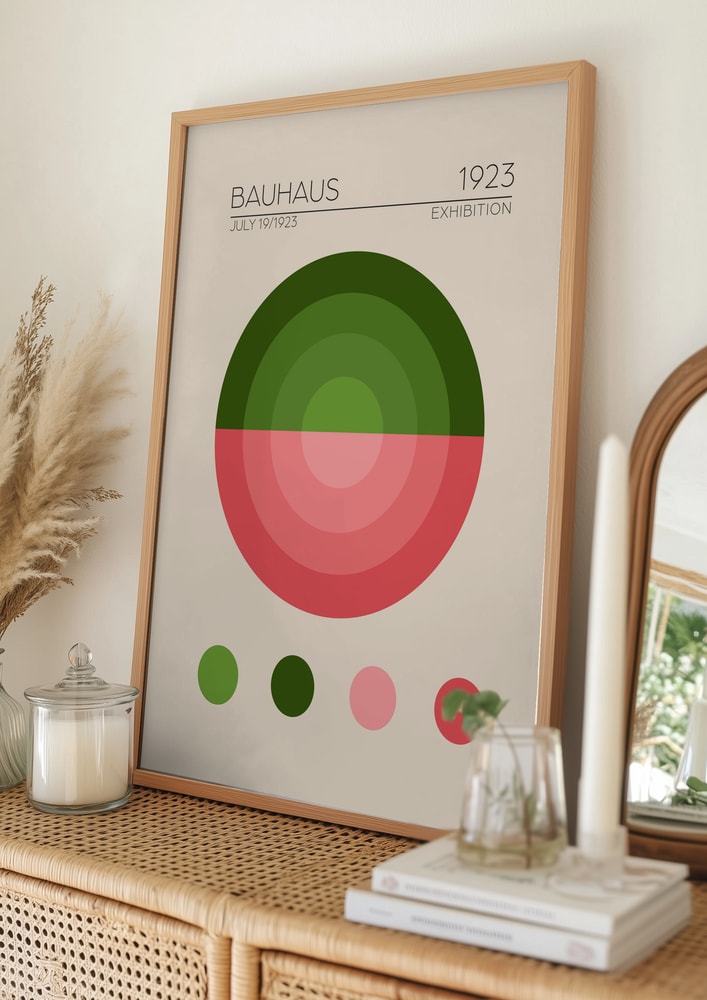 Bauhaus-udstilling grøn pink cirkel Plakat