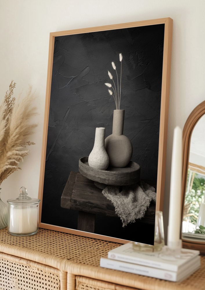Earthy Vases Still Life Poster