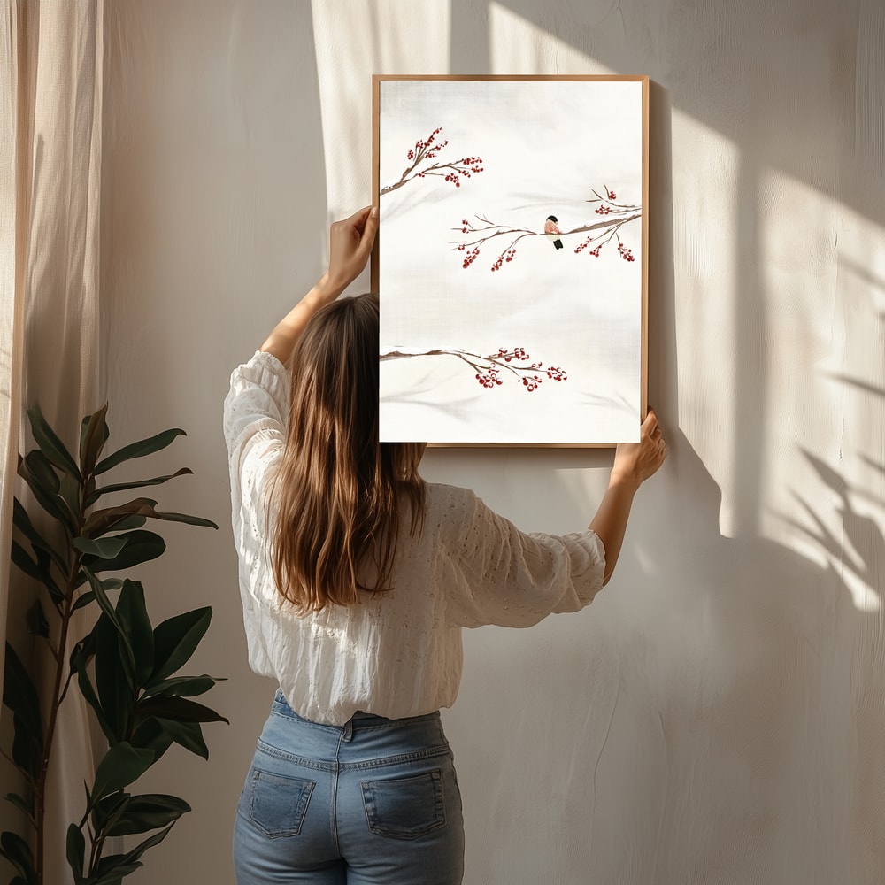 Winter Bird With Berries Poster