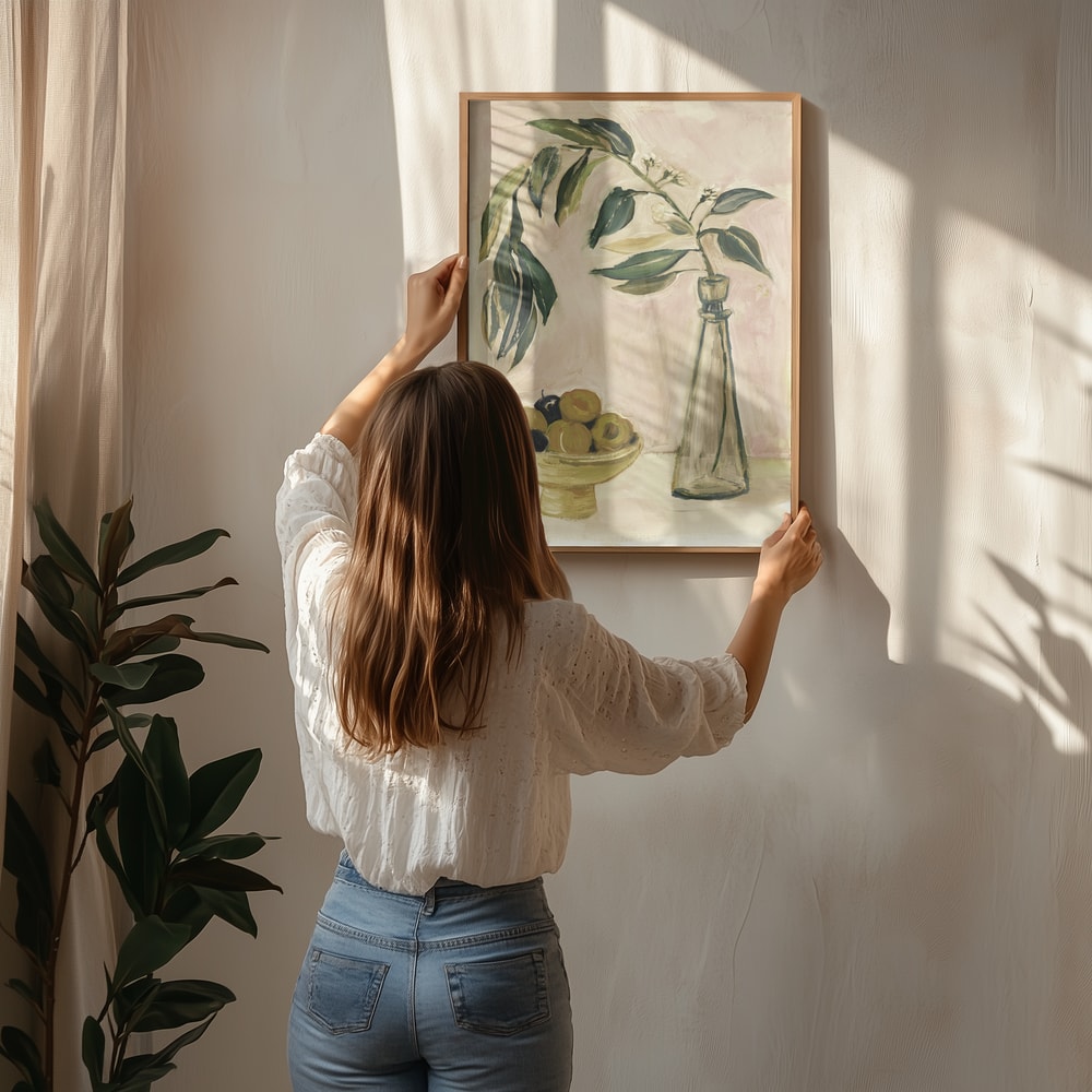 Plakat med stilleben af frugt og grene