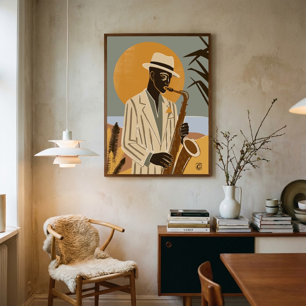 Cool Jazz Solnedgang Plakat