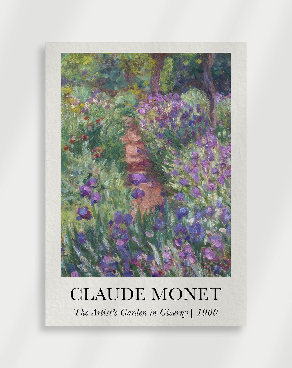 Colorful garden view with flowers and greenery by Claude Monet