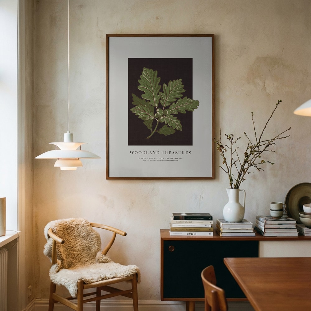 Woodland Oak Acorns Poster
