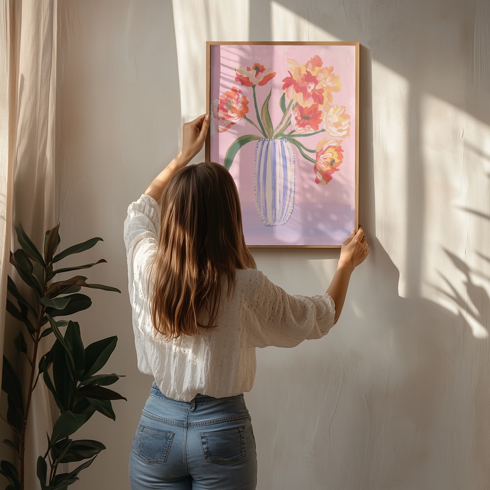 Vibrant Tulip Vase Poster