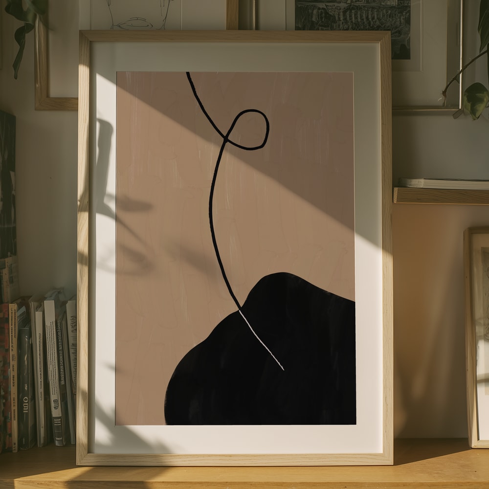Minimal Black Curve Poster