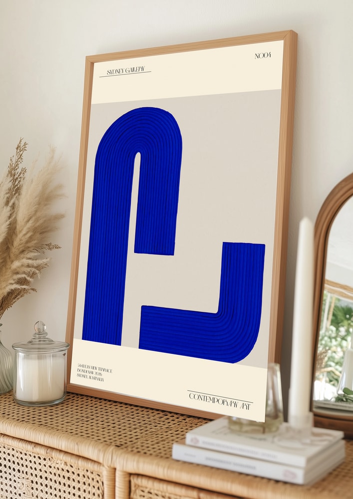 Blå abstrakt Sydney Gallery-plakat