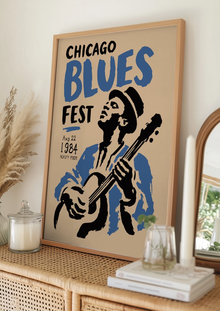 Chicago Blues-guitarist plakat fra 1984