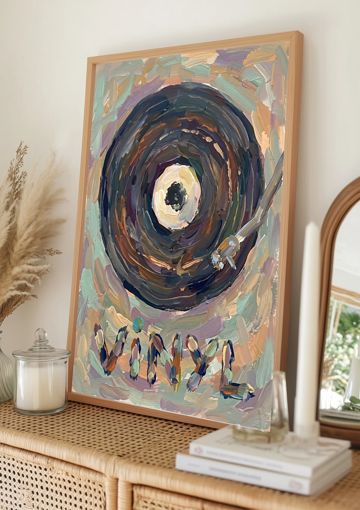 Musikplakat i tekstureret vinyl