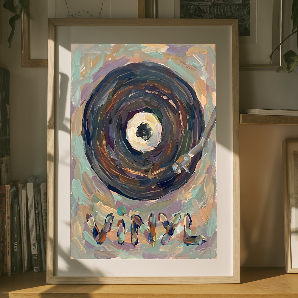 Musikplakat i tekstureret vinyl