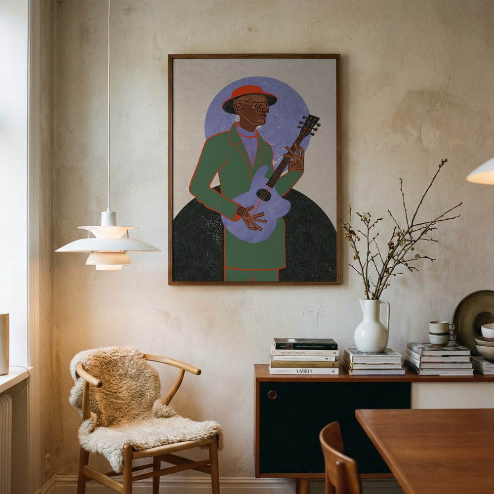Blues Guitar Man Poster