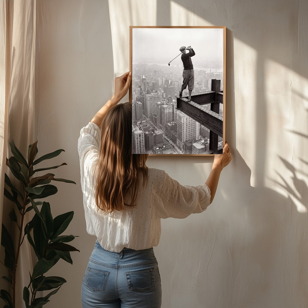 Skyscraper Golf Swing Poster