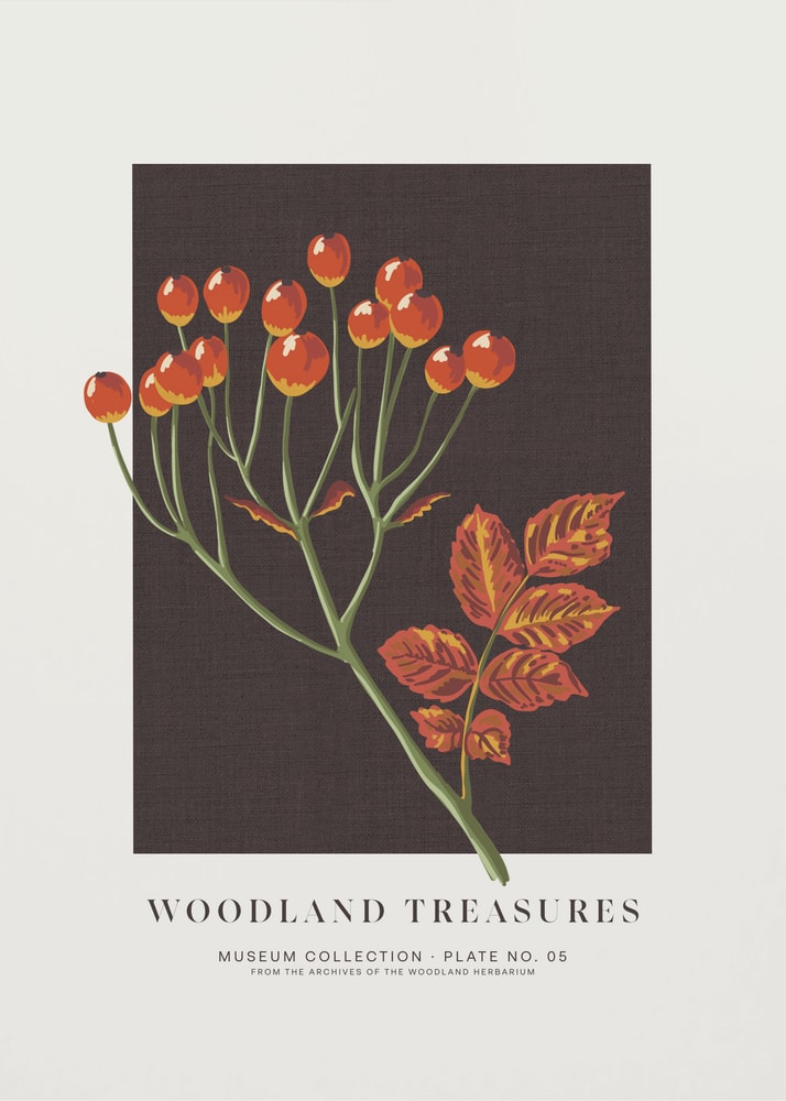 Autumn Berry Branch Poster
