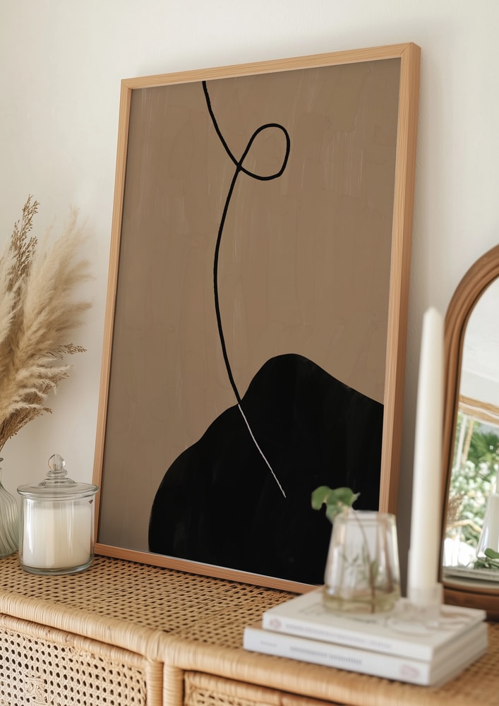 Minimal Black Curve Poster