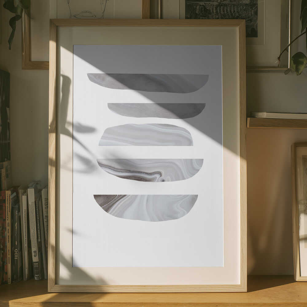 Minimalistiske Marmormønstre i Neutral Plakat