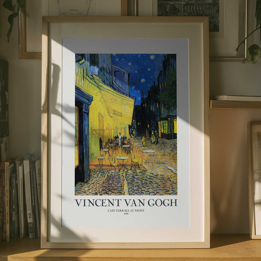 Vincent Van Gogh Café Terrasse Om Natten Plakat