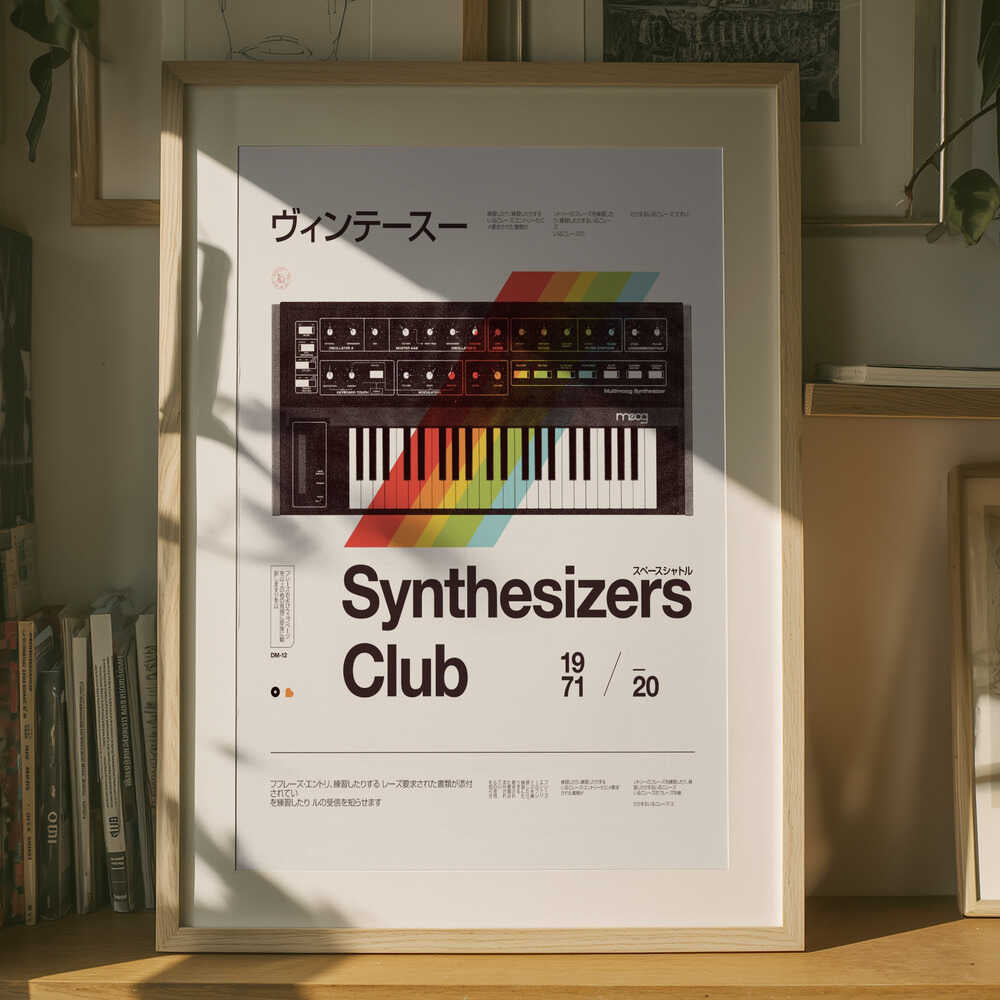 Vintage Synthesizerklub-plakat