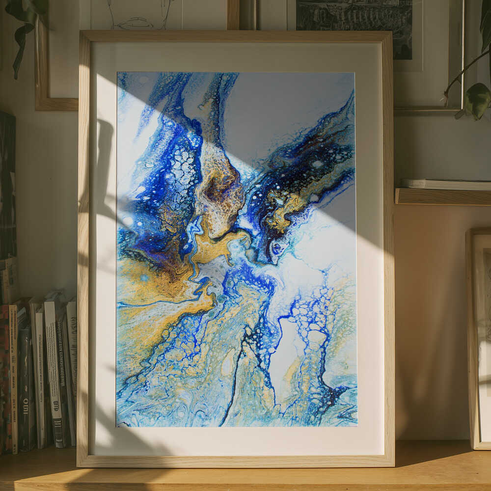 Golden Blue Flow Plakat