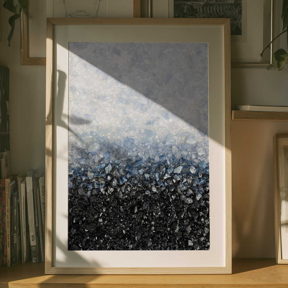 Blue Black Crystal Gradient Poster