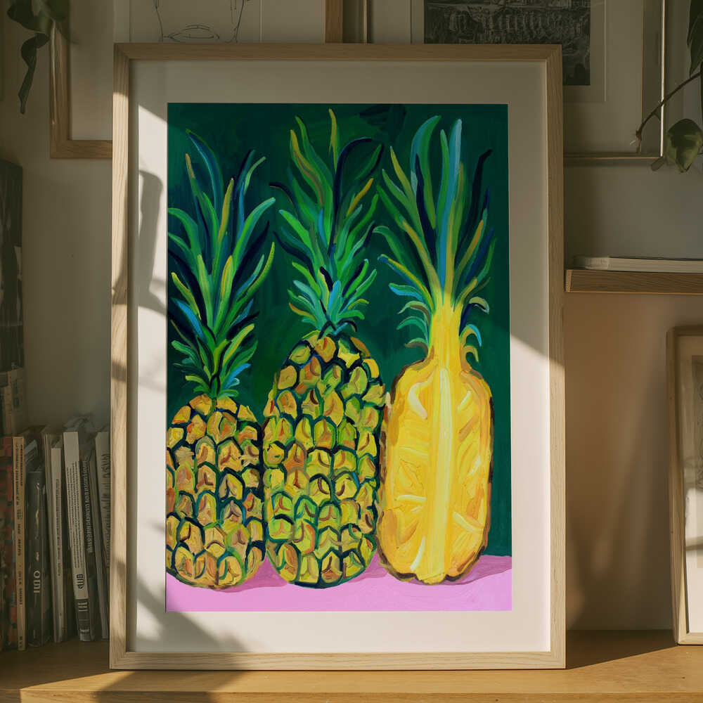Levende tropiske ananas-plakat