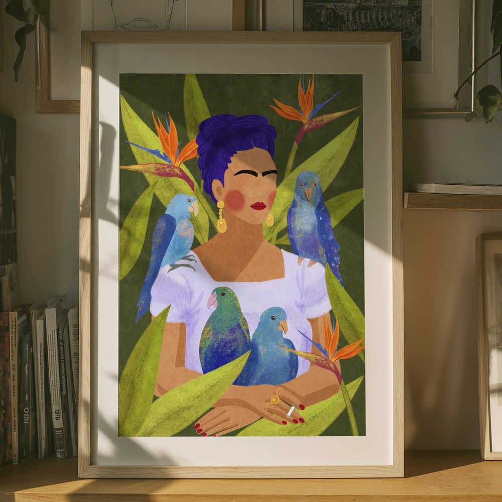 Frida og fugle plakat