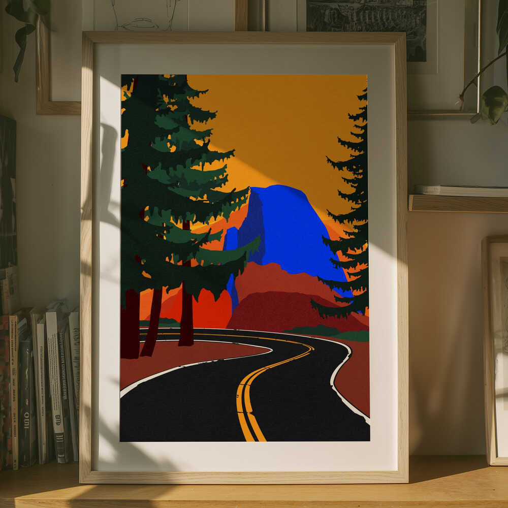 Clacier Road med Half Dome plakat