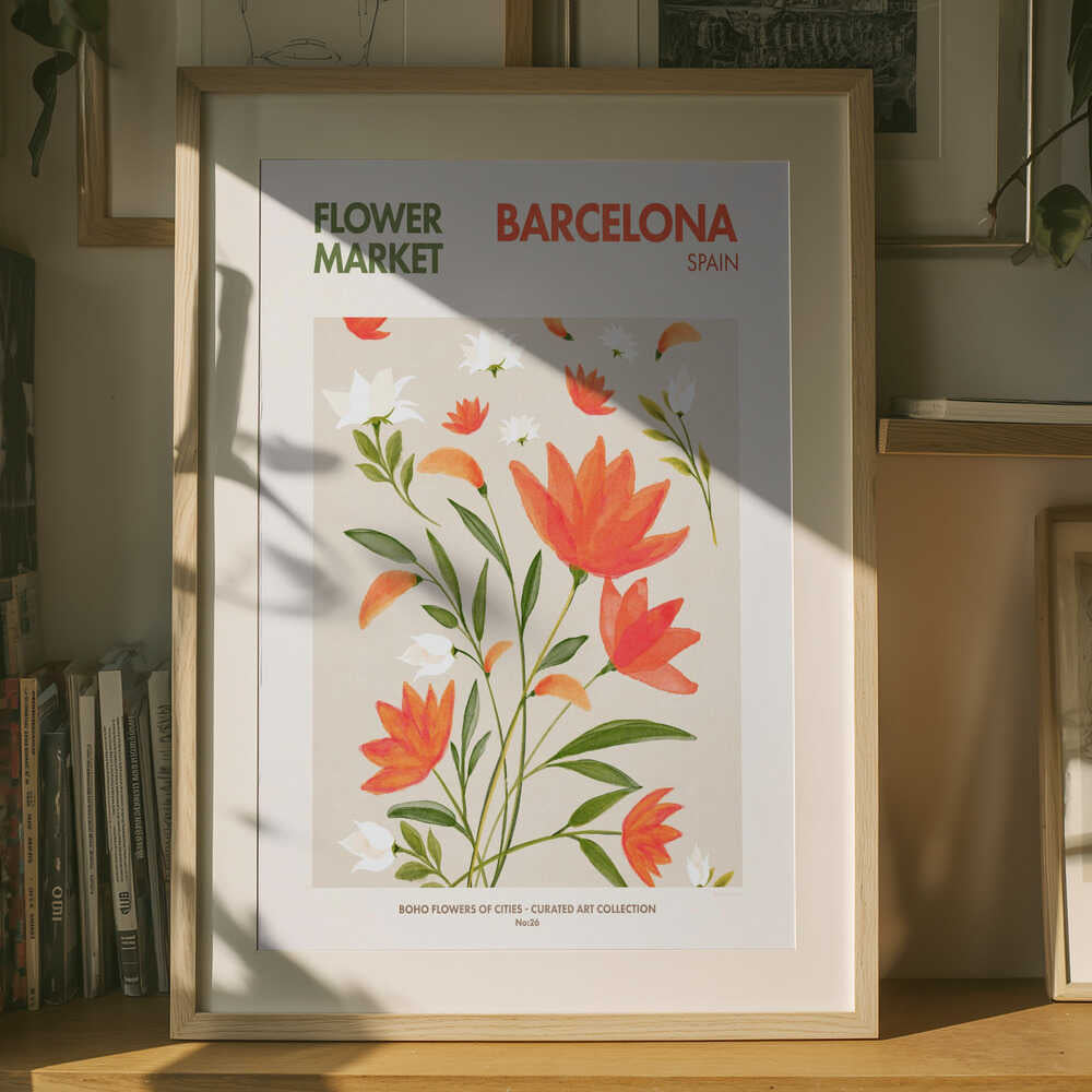 Barcelona Blomstrer Plakat