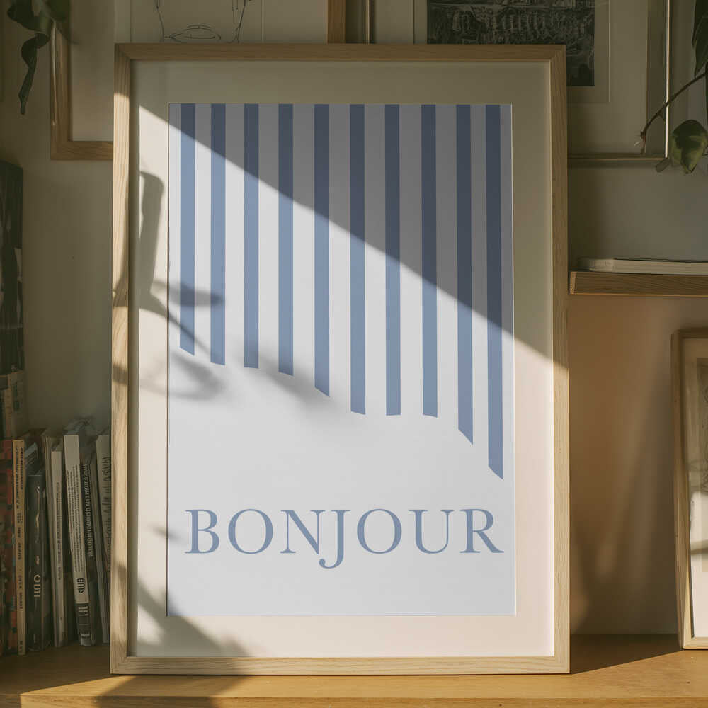 Bonjour Stripes Plakat