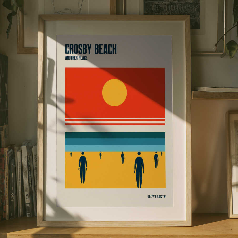 Crosby Beach Iron Men Liverpool Merseyside Plakat