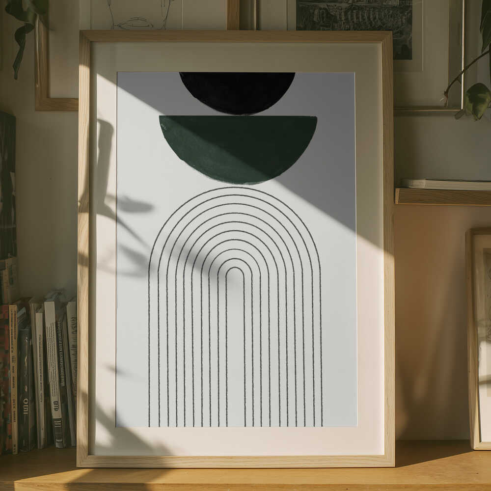 Plakat med buet geometri