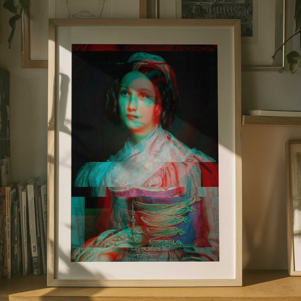 Glitched Portræt af Kvinde Plakat