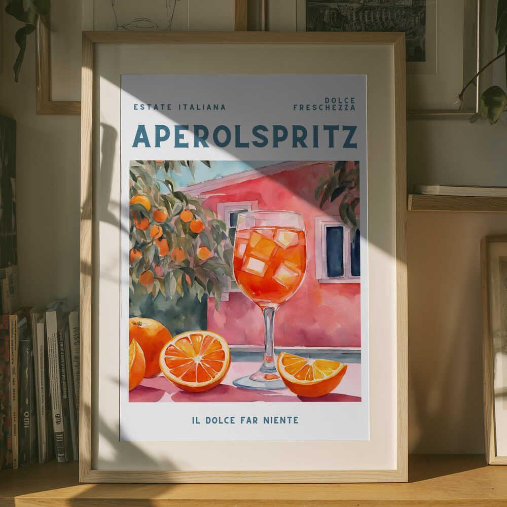 Aperol Spritz, Akvarel, Frisk plakat
