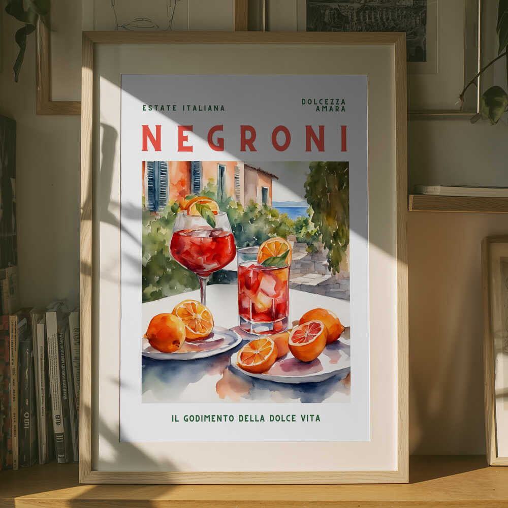 Negroni akvarel-plakat