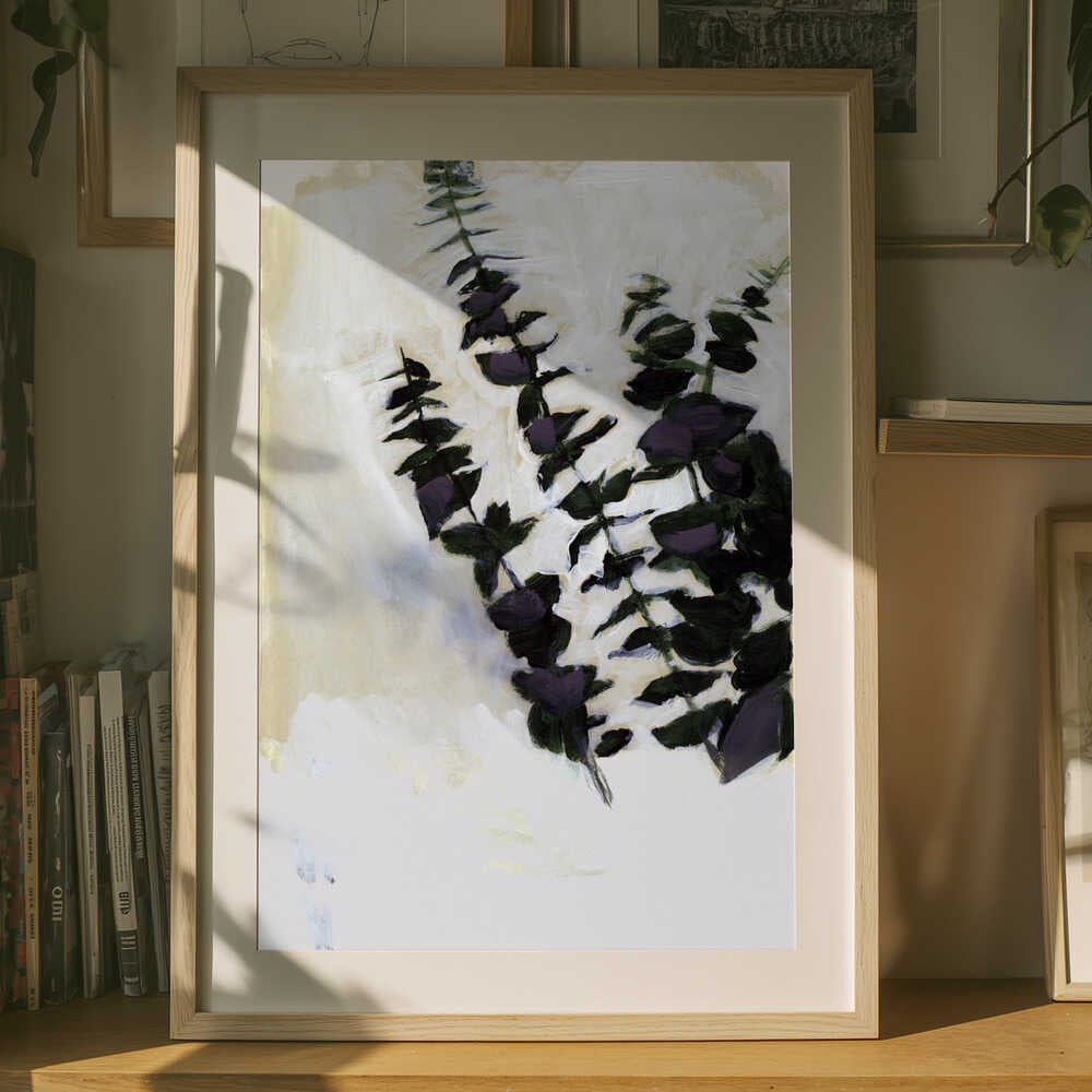 Abstrakt lilla løvplakat