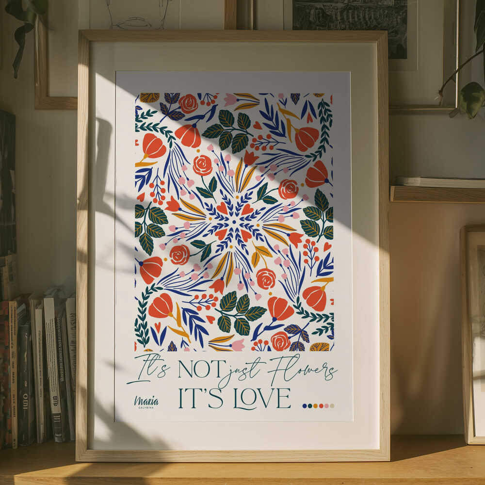Levende Blomster Mandala Plakat