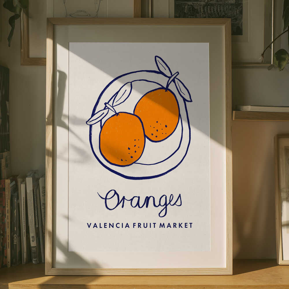 Valencia Market Oranges Poster